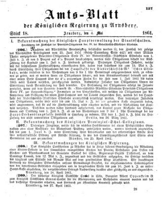 Amtsblatt für den Regierungsbezirk Arnsberg Samstag 4. Mai 1861