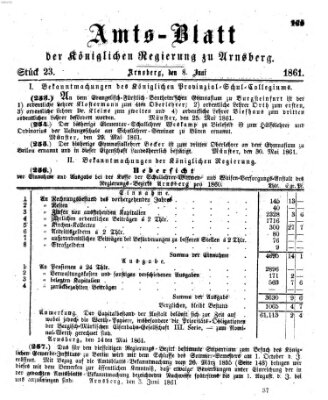 Amtsblatt für den Regierungsbezirk Arnsberg Samstag 8. Juni 1861