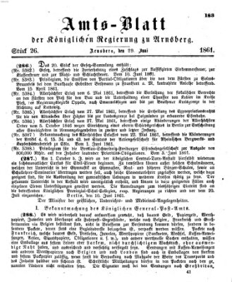 Amtsblatt für den Regierungsbezirk Arnsberg Samstag 29. Juni 1861