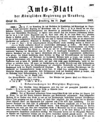 Amtsblatt für den Regierungsbezirk Arnsberg Samstag 31. August 1861