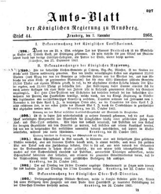 Amtsblatt für den Regierungsbezirk Arnsberg Samstag 2. November 1861