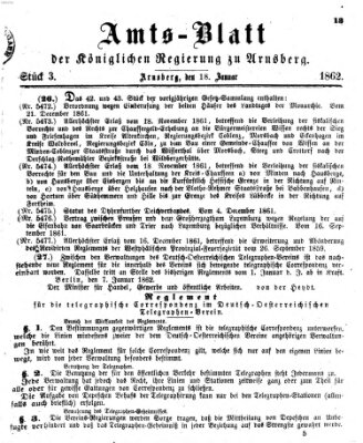 Amtsblatt für den Regierungsbezirk Arnsberg Samstag 18. Januar 1862