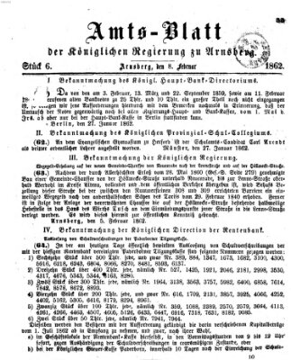 Amtsblatt für den Regierungsbezirk Arnsberg Samstag 8. Februar 1862