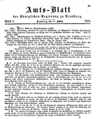 Amtsblatt für den Regierungsbezirk Arnsberg Samstag 22. Februar 1862