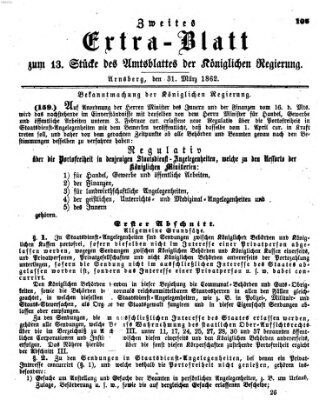 Amtsblatt für den Regierungsbezirk Arnsberg Montag 31. März 1862