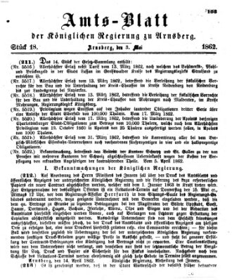 Amtsblatt für den Regierungsbezirk Arnsberg Samstag 3. Mai 1862