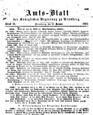 Amtsblatt für den Regierungsbezirk Arnsberg Samstag 20. Dezember 1862