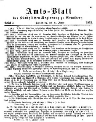 Amtsblatt für den Regierungsbezirk Arnsberg Samstag 17. Januar 1863