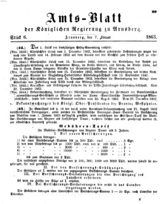 Amtsblatt für den Regierungsbezirk Arnsberg Samstag 7. Februar 1863