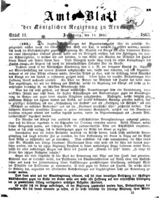 Amtsblatt für den Regierungsbezirk Arnsberg Samstag 14. März 1863