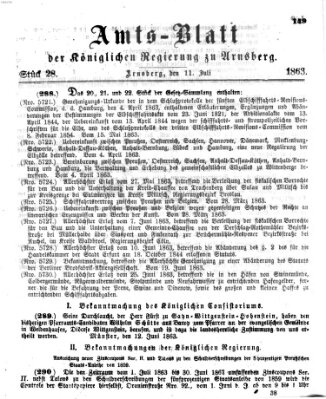 Amtsblatt für den Regierungsbezirk Arnsberg Samstag 11. Juli 1863