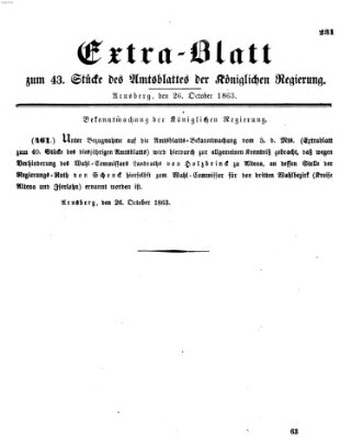 Amtsblatt für den Regierungsbezirk Arnsberg Montag 26. Oktober 1863