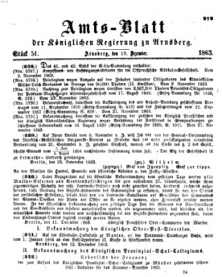 Amtsblatt für den Regierungsbezirk Arnsberg Samstag 19. Dezember 1863