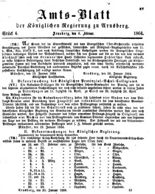 Amtsblatt für den Regierungsbezirk Arnsberg Samstag 6. Februar 1864