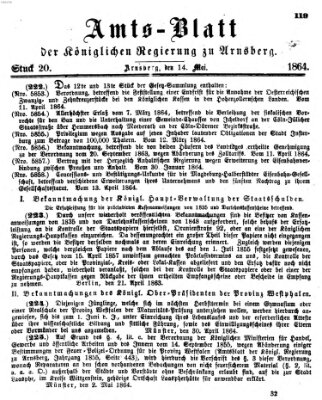 Amtsblatt für den Regierungsbezirk Arnsberg Samstag 14. Mai 1864