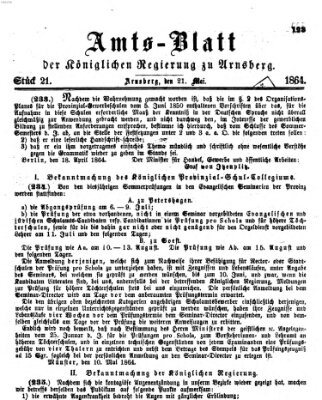 Amtsblatt für den Regierungsbezirk Arnsberg Samstag 21. Mai 1864