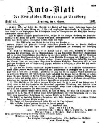 Amtsblatt für den Regierungsbezirk Arnsberg Samstag 8. Oktober 1864