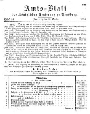 Amtsblatt für den Regierungsbezirk Arnsberg Samstag 29. Oktober 1864