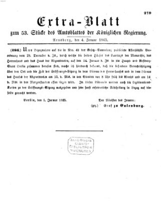 Amtsblatt für den Regierungsbezirk Arnsberg Mittwoch 4. Januar 1865