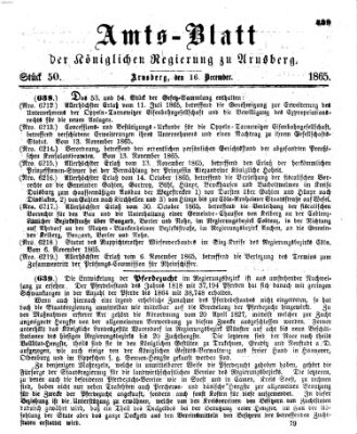 Amtsblatt für den Regierungsbezirk Arnsberg Samstag 16. Dezember 1865