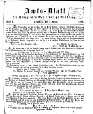 Amtsblatt für den Regierungsbezirk Arnsberg Samstag 6. Januar 1866