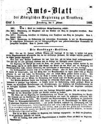 Amtsblatt für den Regierungsbezirk Arnsberg Samstag 3. Februar 1866