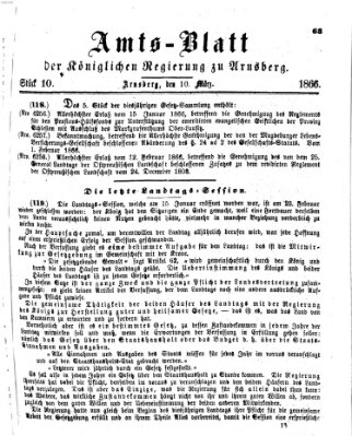 Amtsblatt für den Regierungsbezirk Arnsberg Samstag 10. März 1866