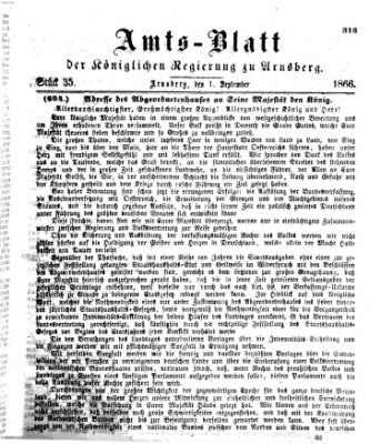 Amtsblatt für den Regierungsbezirk Arnsberg Samstag 1. September 1866