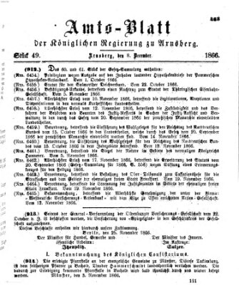 Amtsblatt für den Regierungsbezirk Arnsberg Samstag 8. Dezember 1866