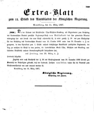 Amtsblatt für den Regierungsbezirk Arnsberg Montag 11. März 1867