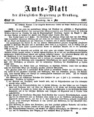 Amtsblatt für den Regierungsbezirk Arnsberg Samstag 4. Mai 1867