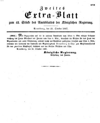 Amtsblatt für den Regierungsbezirk Arnsberg Montag 21. Oktober 1867