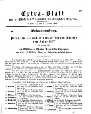 Amtsblatt für den Regierungsbezirk Arnsberg Dienstag 21. Januar 1868