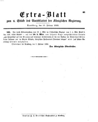 Amtsblatt für den Regierungsbezirk Arnsberg Montag 10. Februar 1868