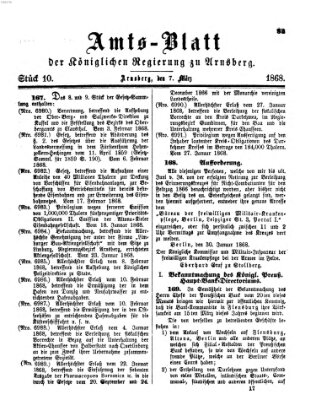 Amtsblatt für den Regierungsbezirk Arnsberg Samstag 7. März 1868