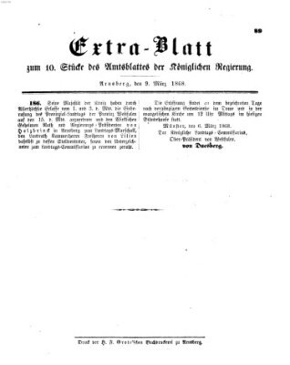 Amtsblatt für den Regierungsbezirk Arnsberg Montag 9. März 1868