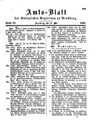 Amtsblatt für den Regierungsbezirk Arnsberg Samstag 16. Mai 1868