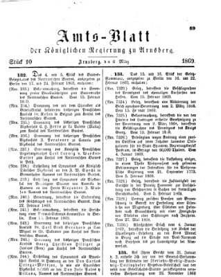 Amtsblatt für den Regierungsbezirk Arnsberg Samstag 6. März 1869