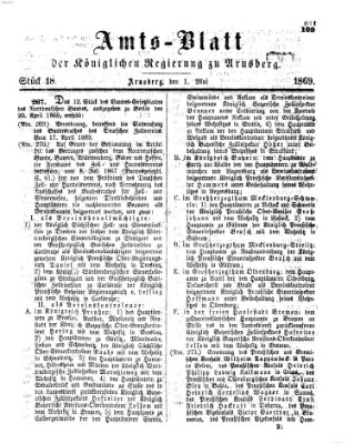 Amtsblatt für den Regierungsbezirk Arnsberg Samstag 1. Mai 1869