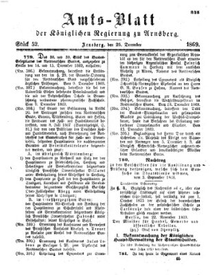 Amtsblatt für den Regierungsbezirk Arnsberg Samstag 25. Dezember 1869