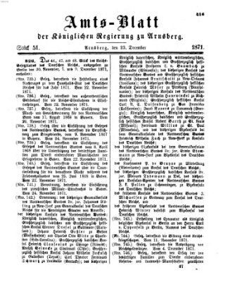 Amtsblatt für den Regierungsbezirk Arnsberg Samstag 23. Dezember 1871