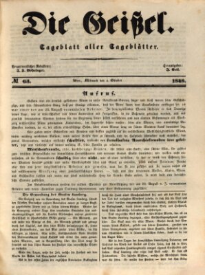 Die Geißel Mittwoch 4. Oktober 1848