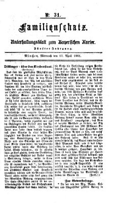 Familienschatz (Bayerischer Kurier) Mittwoch 17. April 1861