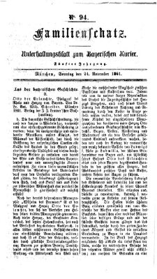 Familienschatz (Bayerischer Kurier) Sonntag 24. November 1861