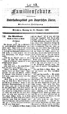 Familienschatz (Bayerischer Kurier) Sonntag 22. November 1863