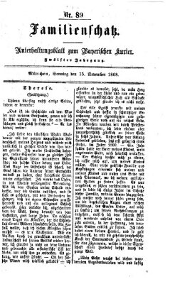 Familienschatz (Bayerischer Kurier) Sonntag 15. November 1868