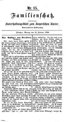 Familienschatz (Bayerischer Kurier) Montag 22. Februar 1869