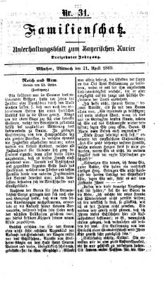 Familienschatz (Bayerischer Kurier) Mittwoch 21. April 1869