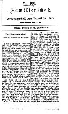 Familienschatz (Bayerischer Kurier) Mittwoch 21. Dezember 1870