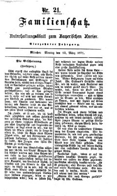 Familienschatz (Bayerischer Kurier) Montag 13. März 1871